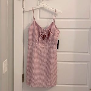 NWT Lulus Music City Tie Front Gingham Dress
